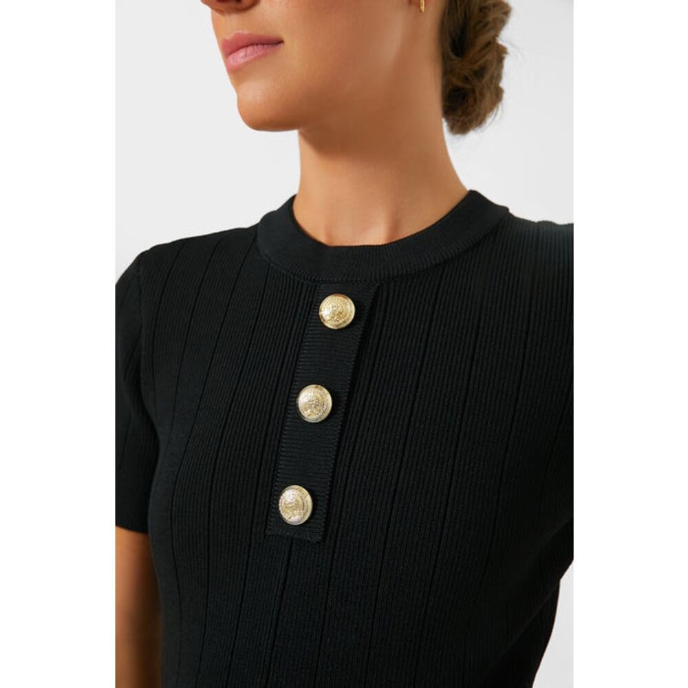 NWOT TUCKERNUCK HYACINTH HOUSE Black Knit Barbara Mini Dress Sz M - Picture 5 of 10
